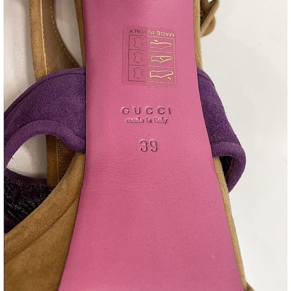 Authentic Gucci Two Tone Suede Platform Heels - Picture 13 of 13